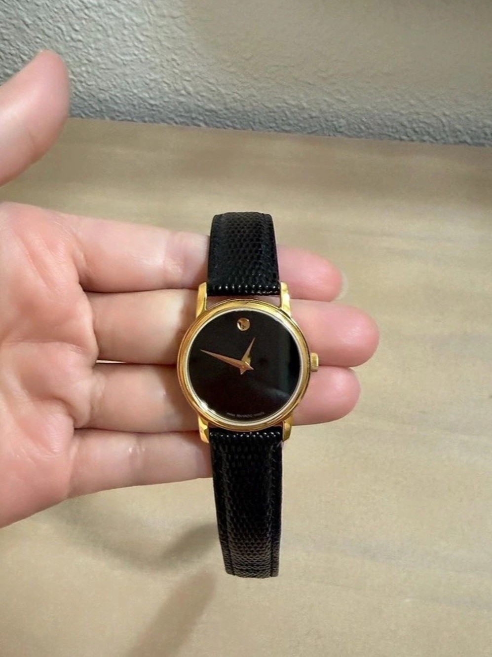 Movado Museum Classic Gold-Tone Black Dial Watch, 28mm